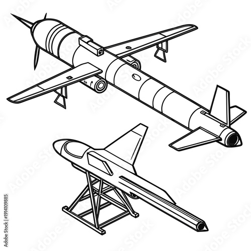 Unmanned aerial vehicle launch concept drone missile