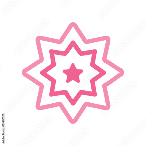 Three-layer spark icon with radiating starburst effect symbolizing shine, energy, and highlights. Perfect for premium badges, beauty, celebration themes, UI accents, and modern flat vector designs.
