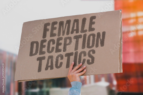 Tableau sur toile "Female deception tactics" Women using dishonest methods