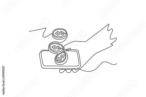 mobile payments and e commerce. Payment Online concept. Single line draw design. Full length animation illustration. High quality 4k footage