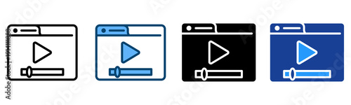 Video Player Icon Multiple Style Vector Collection   