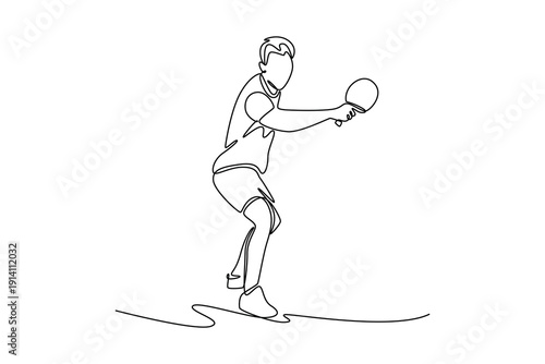 Table Tennis. Sport concept. Single line draw design. Full length animation illustration. High quality 4k footage