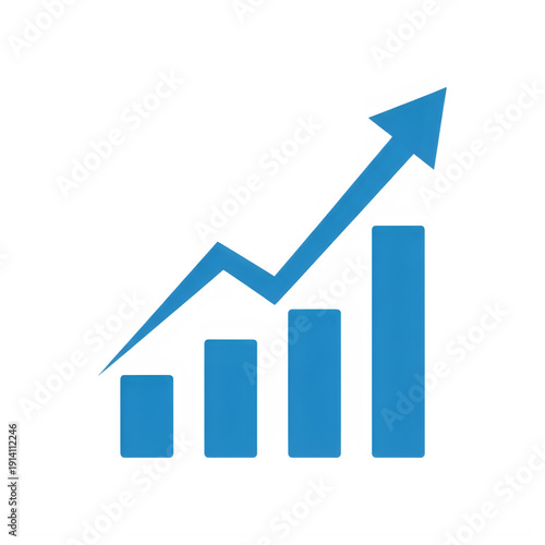 Free Download Blue upward arrow graph symbolizing growth and success isolated on transparent background - GFXLoad