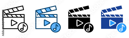 Soundtrack Icon Multiple Style Vector Collection   