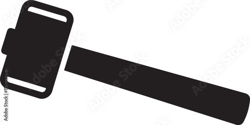 Vector illustration of a black gavel isolated on transparent background