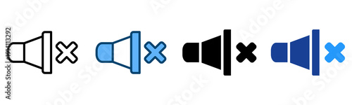 Mute Icon Multiple Style Vector Collection   