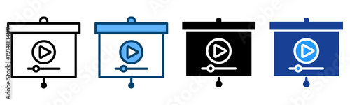 Projector Icon Multiple Style Vector Collection   