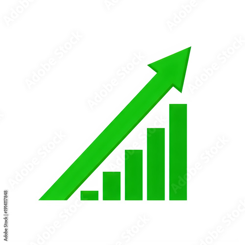 Green upward arrow with bar graph isolated on transparent background Free Download Green upward arrow with bar graph isolated on transparent background - GFXLoad