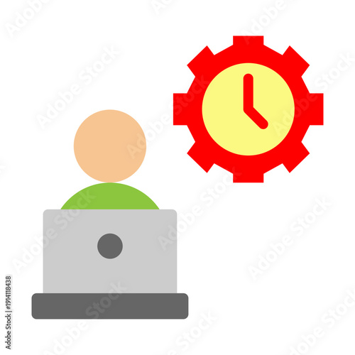 Flexible Work Vector Flat Icon Design
