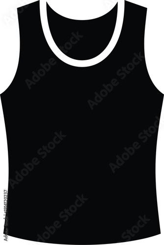 Black silhouette icon of a sleeveless tank top, representing casual clothing or summer apparel.