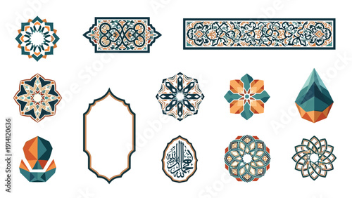 Ornamental geometric patterns and designs inspired by islamic art