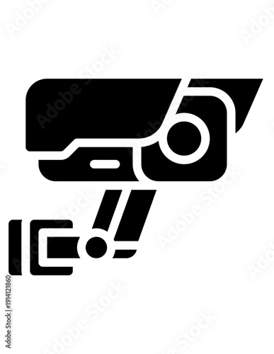 vector illustration of a cctv camera glyph icon