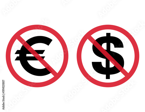 Set of dollar euro money symbol, business cash icon, save bank sign, vector illustratio .