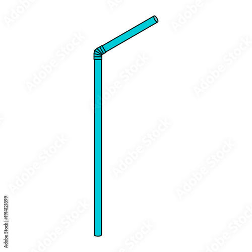 Simple plastic straw icon, party tube drink equipment symbol, vector illustration .