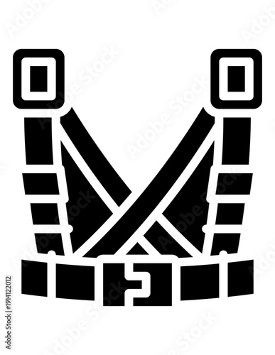 illustration of a safety belts glyph icon vector
