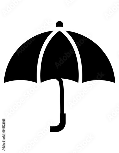 black umbrella isolated on white background