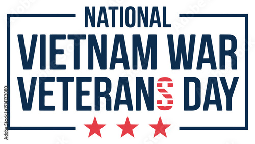 national vietnam war veterans day patriotic banner with bold typography stars and remembrance concept design