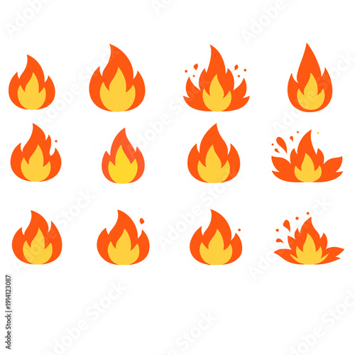 set of fire icons