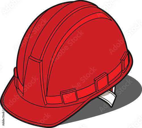 Red Safety Hard Hat Icon for Industrial and Construction Protection