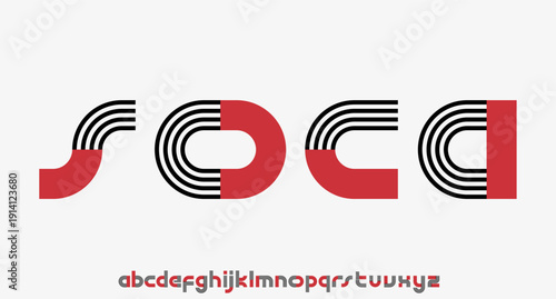 modernism retro font alphabetical vector set