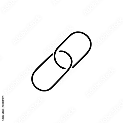 Link connection icon with a chain symbol representing a relationship a secure bond and a digital hyperlink for a website connection vector solid glyph icon