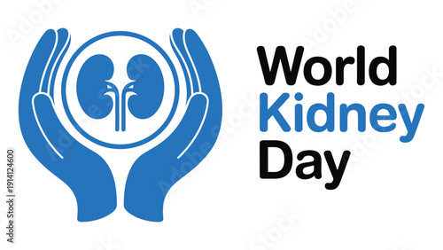 world kidney day awareness illustration with protective hands kidney symbol medical healthcare support concept design