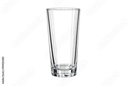 Empty transparent drinking glass isolated on background