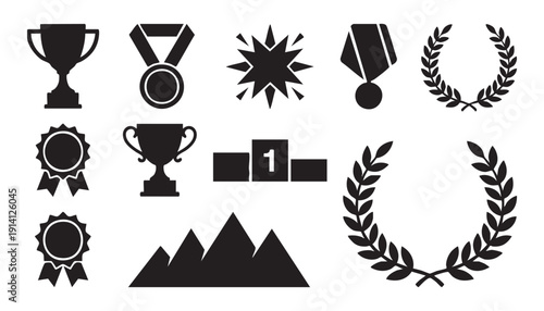 Winner award illustration vector for trophy, medal, and achievement concept