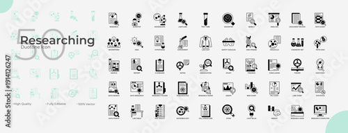 Researching Duotone Editable Icons set