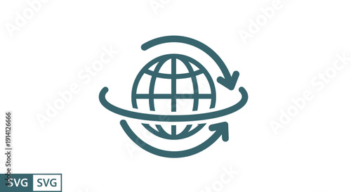 Global network icon, internet connection, worldwide communication