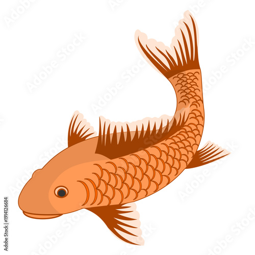 The Sun-Kissed Carp: A Minimalist Koi Illustration