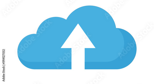 Cloud Upload Icon: Digital Data Transfer and Storage Concept