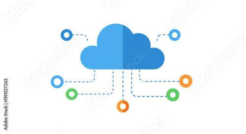 Cloud Computing Network Data Connection Icon