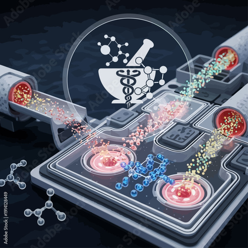 Advanced lab-on-a-chip device simulating pharmaceutical drug delivery through synthetic vascular channels