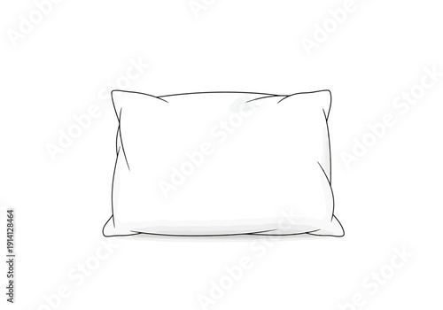 Simple White Pillow Isolated On Clean Background For Comfort And Rest Concepts