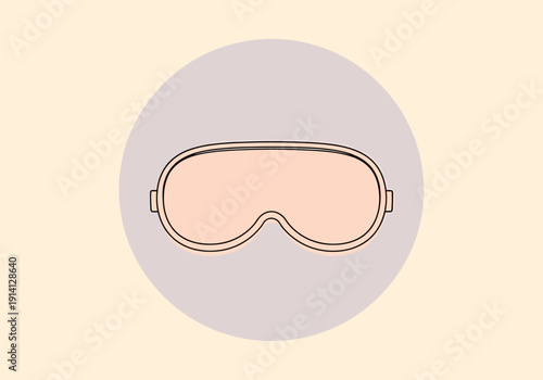 Flat Design Eye Mask For Sleeping Rest Relaxation Comfort In Travel Or Home Environment Isolated On Soft Cream Background