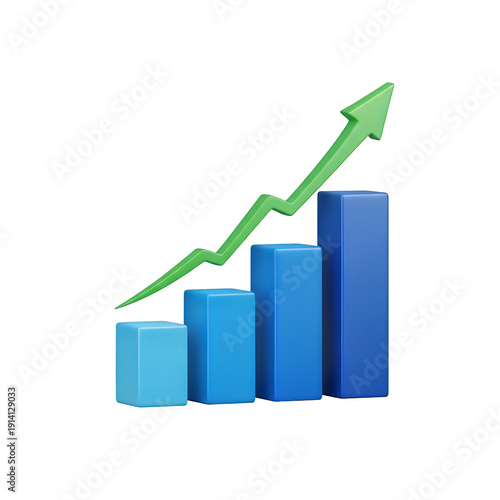 Green arrow showing growth with blue bars isolated on transparent background Free Download Green arrow showing growth with blue bars isolated on transparent background - GFXLoad
