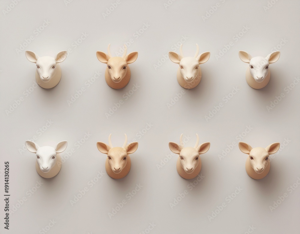 Obraz premium かわいい子鹿のオブジェ Cute fawn figurine 