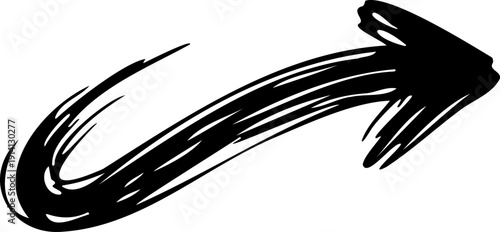 Decorative swirl arrow with multiple loops