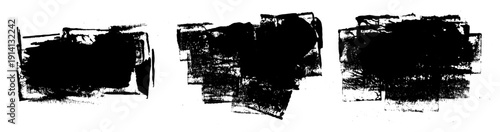 Abstract Grunge Brush Stroke Background Vector Set