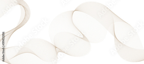 beige wave design creates flowing and dynamic visual effect on a white background, adding a touch of elegance and modern style	