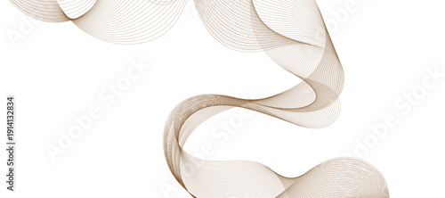 beige wave design creates flowing and dynamic visual effect on a white background, adding a touch of elegance and modern style	