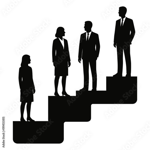 Business people silhouettes teamwork meeting in office vector illustration