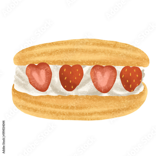white cream filling with strawberry sweets element