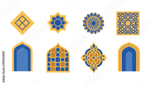 Colorful geometric and arch patterns: middle eastern art decor