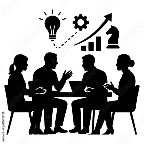 People silhouettes sitting and working in a cafe vector illustration