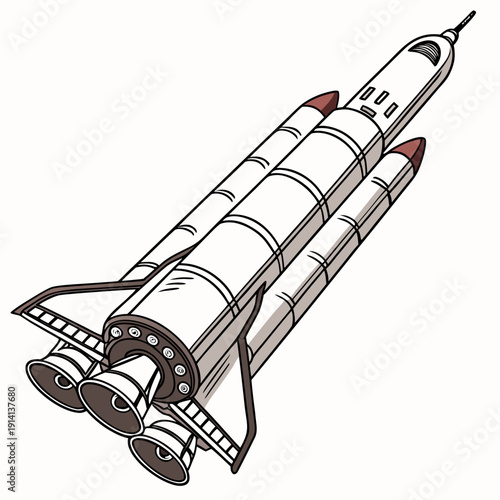 Of a white space rocket silver