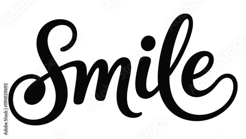 smile elegant script typography lettering isolated on light background minimal motivational word design