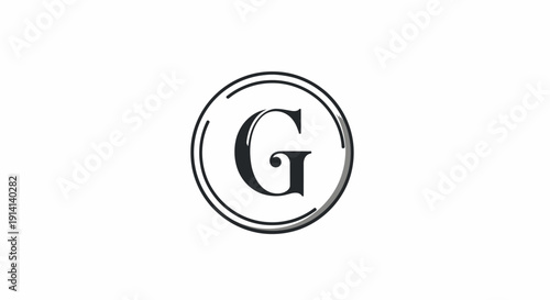 Elegant 'G' Monogram Logo in Circle Frame, Luxury Lettermark, Vintage Style, Premium Branding