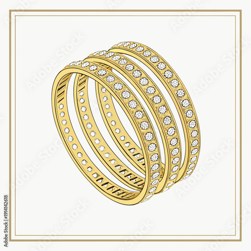 Gold bangles with diamonds jewelry luxury